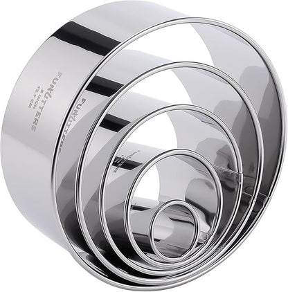 Cookie Cutter Set, Measuring 1'', Round Metal Baking Rings