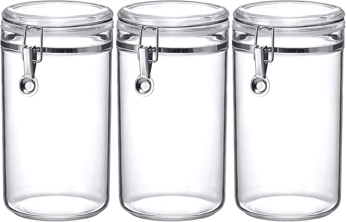 Amazing Abby - Cathy - 70-Ounce Plastic Canister (Set of 3), Plastic Airtight Food Container, Stackable for Pantry Storage, BPA-Free and Shatter-Proof, Perfect for Home and Commercial Use