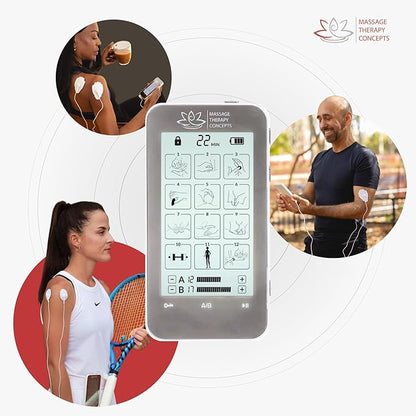 Massage Therapy Concepts Deluxe TENS Unit Muscle Stimulator & Accessories