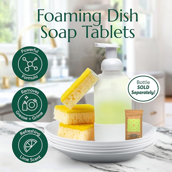 CLEANOMIC Foaming Hand Soap Tablets, Foaming Dish Soap Tablets & Fabric Softener Bundle