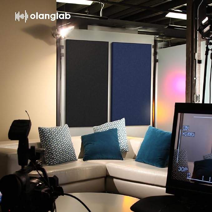 Olanglab Sound Absorbing Acoustic Wall Panels 2 Pack, Large Fabric Wrapped