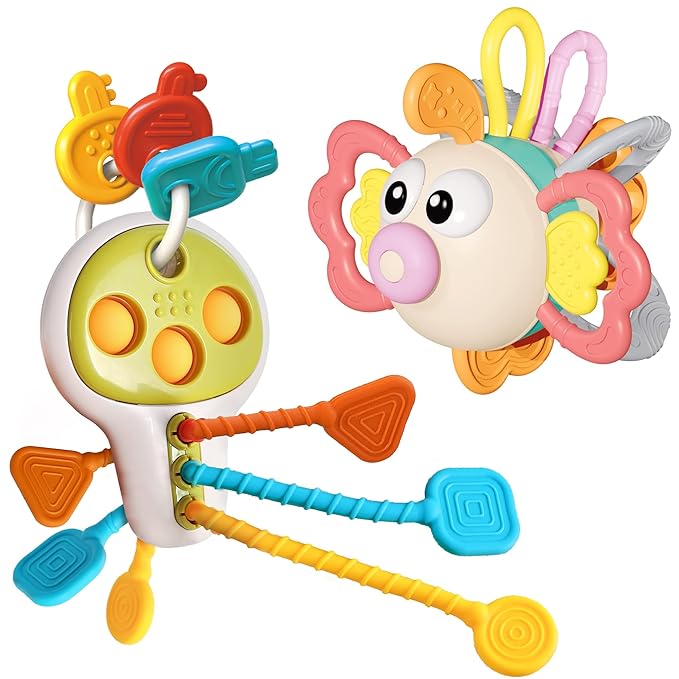 iPlay, iLearn Baby Toy 6-12 Month, Infant Sensory Teething Toy, Toddler Montessori Learning Activity Busy Play Set, Babies Crib Carseat Travel First Birthday Gift 7 9 10 Month 1 2 Year Old Girl Boy