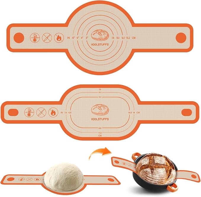 Silicone Bread Sling Oval and Round, Sourdough Tools & Dutch Oven Accessories