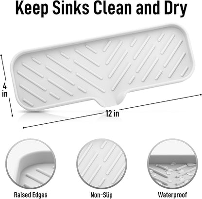 Zulay Kitchen Large Silicone Sponge Holder – Flexible Sink Organizer Tray