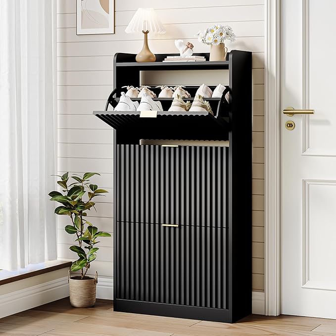 CHUWELL Fluted Shoe Cabinet Storage