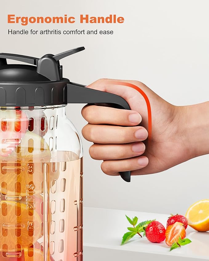 64oz Glass Mason Jar Pitcher – Airtight & Leakproof Glass Pitcher