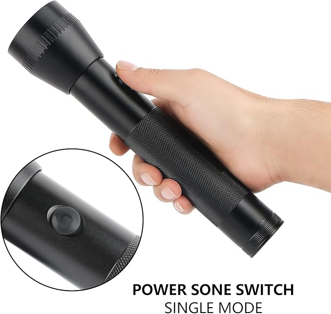 Heavy Duty 2-Cell D Battery LED Big Flashlights, High Lumens, Single Mode, Aluminum, Rugged Metal Flashlight for Outdoors and Emergency Power Outages (3 Pack)