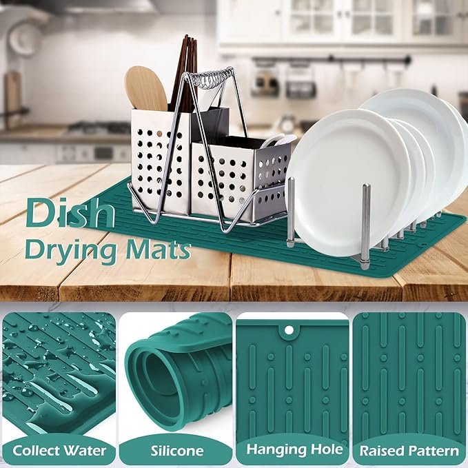 GeeRic Dish Drying Mats, Heat-resistant Silicone Mat