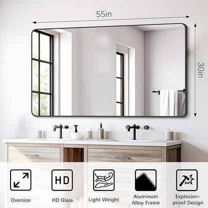 FORBATH Bathroom Mirror 30" x 55", Large Rectangular Wall Mirror