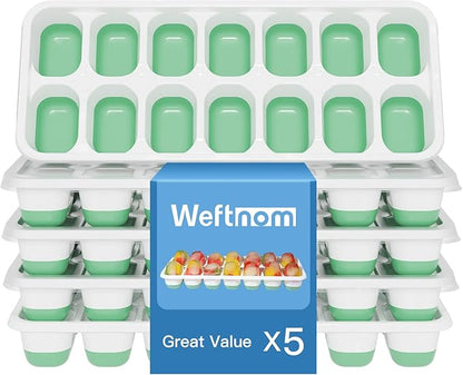 5 Pack 70 Cube Silicone Ice Cube Trays
