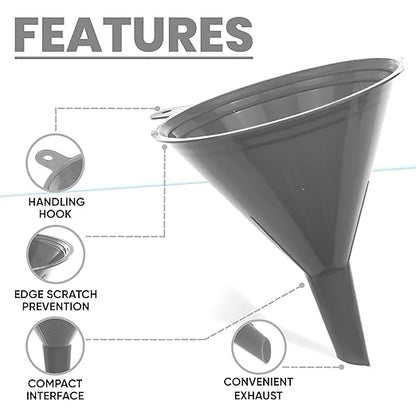 Funnel Gray in 4 Different Sizes Durable & Non-Toxic Food Grade Plastic -Funnels