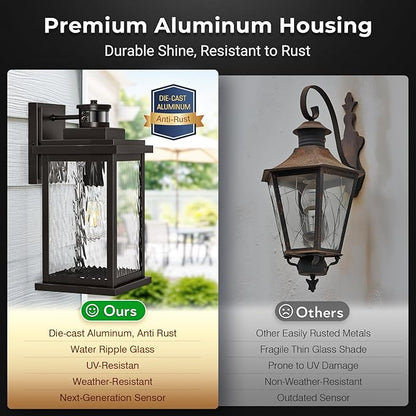 VIANIS 2 Pack Large Adjustable-Sensitivity Motion Sensor Outdoor Lights