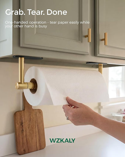 Paper Towel Holder Under Cabinet, Self Adhesive or Wall Mount