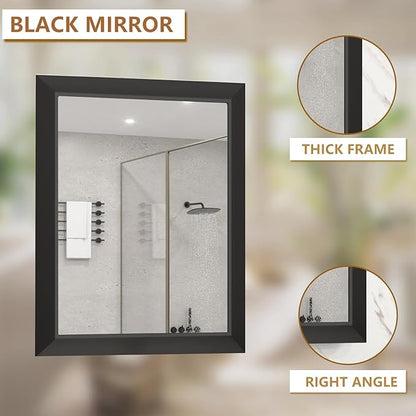 SMIROR Matte Black Bathroom Mirror