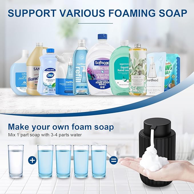 Ceramic Foaming Soap Dispenser, 12 oz Bathroom Foam Hand Soap Dispenser