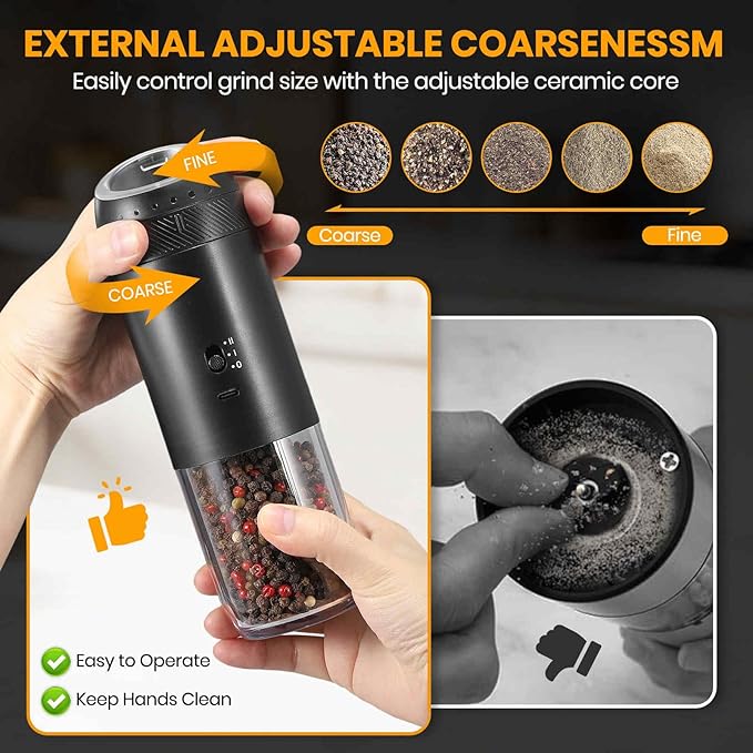 Gravity Electric Salt Grinder Set