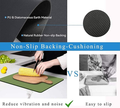 Dish Drying Mat for Kitchen Counter, Drying Mat for Dish Rack, Absorbent Hide