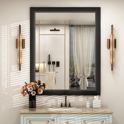 SMIROR Matte Black Bathroom Mirror