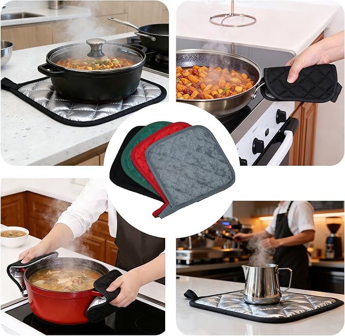 4 Pack Pot Holders for Kitchen Clearance Oven Potholders Sets for Kitchens Hot