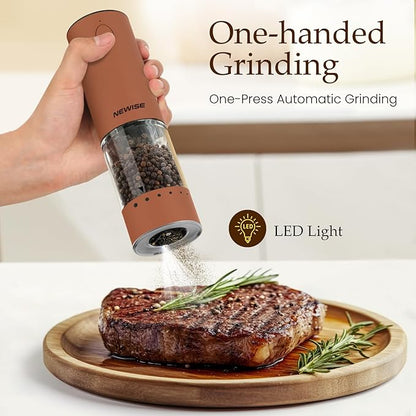 Newise Electric Salt and Pepper Grinder Set Rechargeable