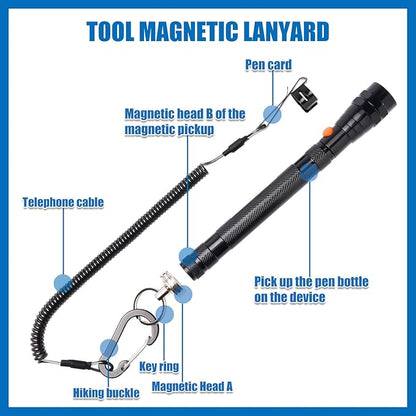 VIBELITE Gifts for Dad, Magnetic Flashlight with Tool Magnetic Lanyard, Telescoping Magnet Pickup Tool, Cool Gadgets Gifts Idea, Birthday Gifts for Men, Handyman, Husband, Boyfriend, Him