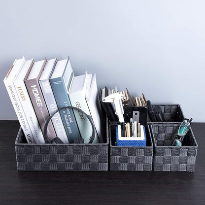 Posprica Woven Storage Baskets for Organizing, Small Baskets Cube Bin Container