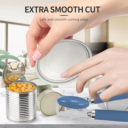 Safring Can Opener Manual, Heavy Duty Stainless Steel Smooth Edge Can Opener