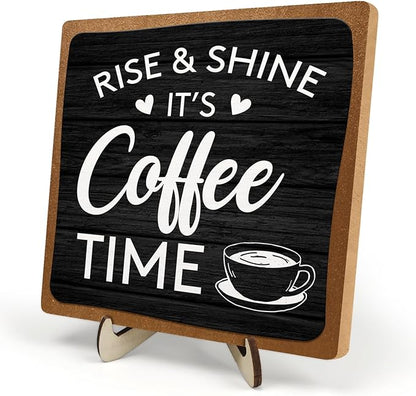 Coffee Bar Decor Sign, Coffee Bar Accessories, Funny Coffee Bar Desk Decor