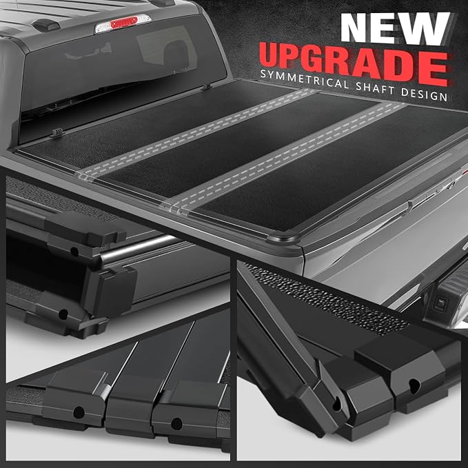 DNA Motoring New Upgrade Truck Bed Top Hard Solid Tri-Fold Tonneau Cover Compatible with 89-94 Toyota Pickup / 95-04 Tacoma 6' Bed, TTC-HARD-051