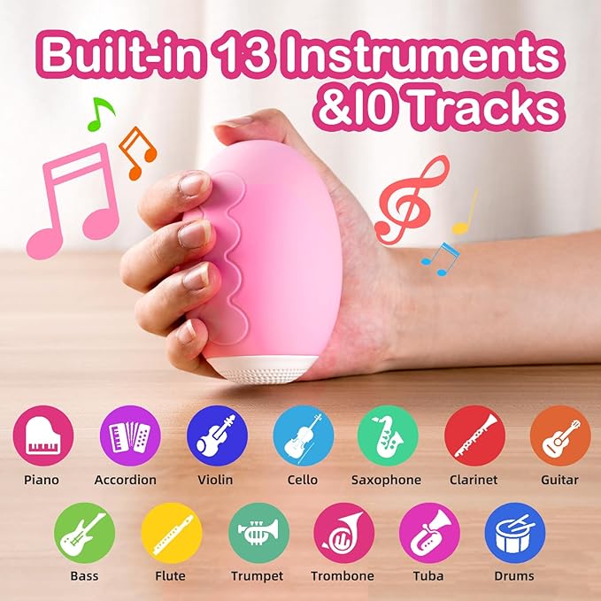 Thumb Piano,Electronic Handy Piano for Music Beginner,5-Keys 13 Kinds of Musical Instruments, Pocket Portable Educational Keyboard Finger Instruments,Easter Birthday Gift for Kids and Adults
