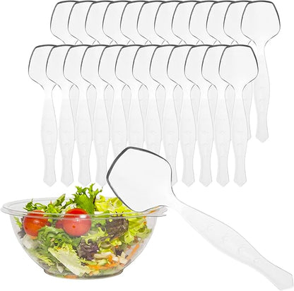 PARTY BARGAINS Disposable Clear Plastic Serving Spoons 8.75″ – Heavy-Duty Clear
