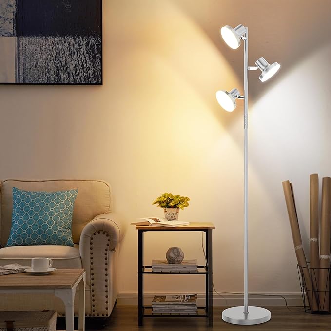 SIBRILLE 36W LED Tree Floor Lamp, Modern Dimmable Standing Lamp