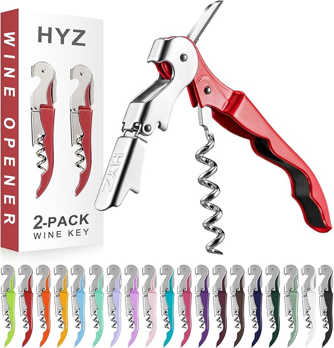 HYZ 2-Pack Wine Opener Waiter Corkscrew, Professional Wine Key