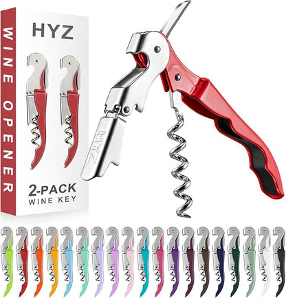 HYZ 2-Pack Wine Opener Waiter Corkscrew, Professional Wine Key