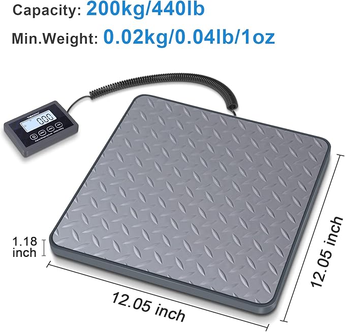 THINKSCALE Shipping Scale, 440 lbs/1 oz Highly Accurate Postal Scale