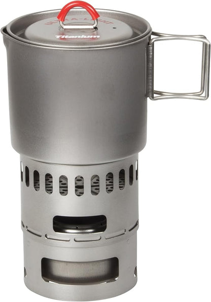 Evernew Titanium Mug Pot 500 Stove Set RED ECA268R