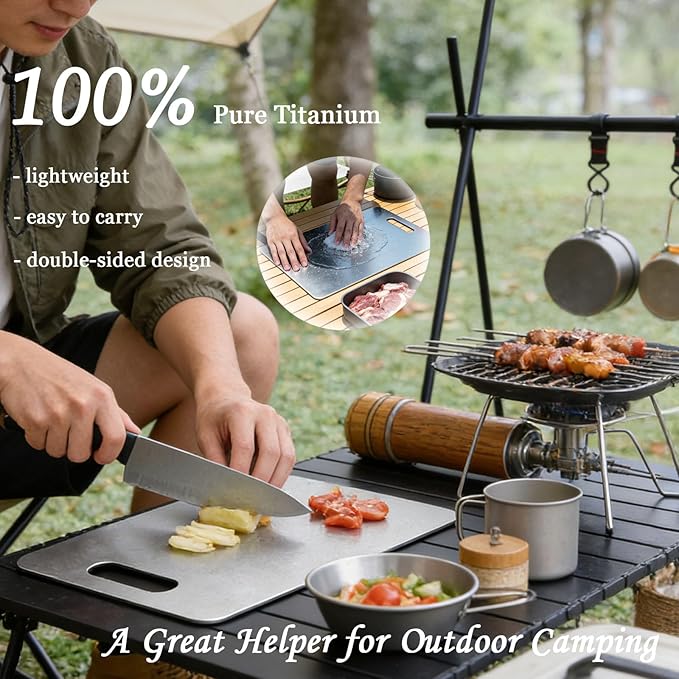 100% Pure Titanium Cutting Board Set of 3, Double-Sided Titanium Cutting Boards