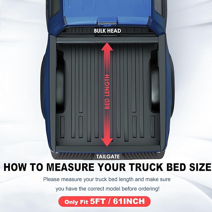 KUIPERAUTO 5FT Tri Hard Truck Bed Tonneau Cover Compatible for 2005-2015 Toyota Tacoma Extra Short Bed (incl Utility Track Bracket Kit) 5' On Top Aluminum Bed