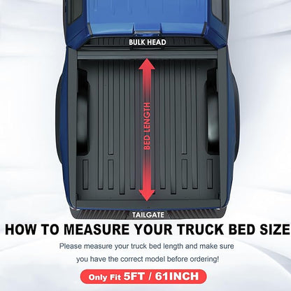 KUIPERAUTO 5FT Tri Hard Truck Bed Tonneau Cover Compatible for 2005-2015 Toyota Tacoma Extra Short Bed (incl Utility Track Bracket Kit) 5' On Top Aluminum Bed