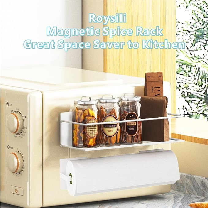 Magnetic Spice Rack For Refrigerator, Space Saving Magnetic Shelf For Fridge