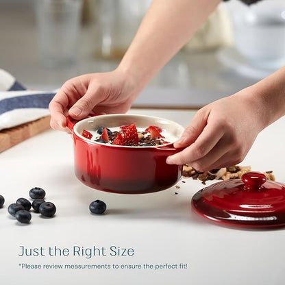 Kook Ceramic Mini Cocotte Set, Small Casserole Dishes