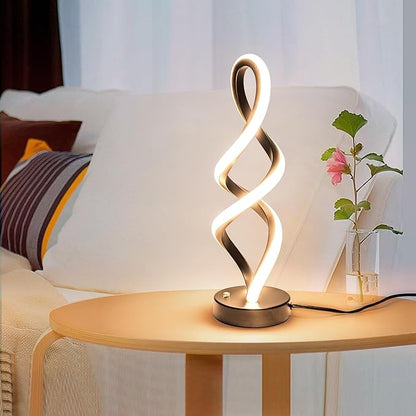 Modern Table Lamp, 7 Colors 10 Light Modes Spiral Design Table Lamp, Touch