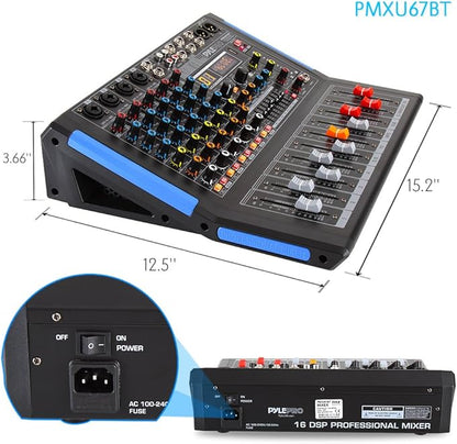 Pyle 6-Channel Bluetooth Studio Audio Mixer