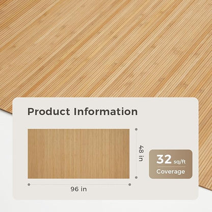 OUZUGIE 1 Pack 96x48 Inch Natural Bamboo Wall Panel – Twinned Carbides Pole