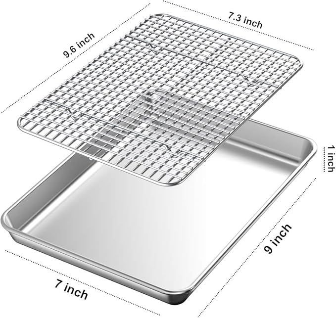 Baking Sheet with Rack Set, Wildone Stainless Steel Cookie Sheet Baking Pan