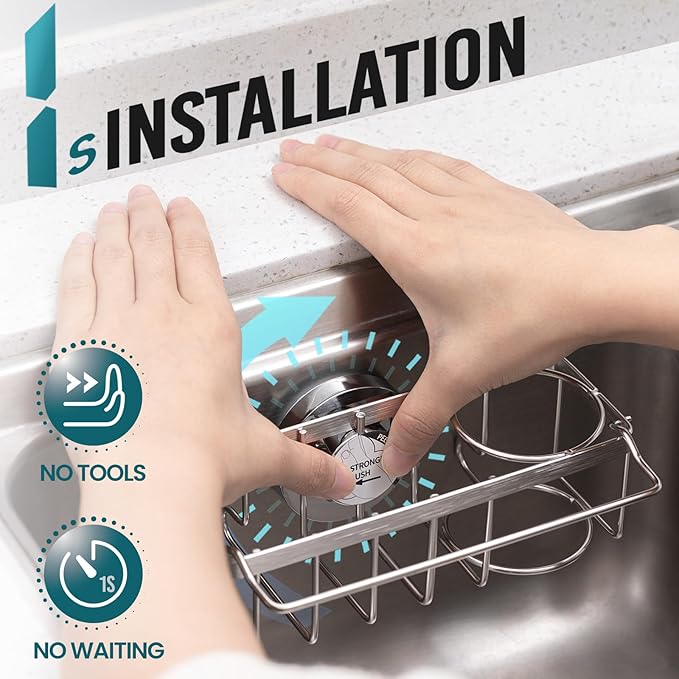TAILI 4-in-1 Sponge Holder for Kitchen Sink