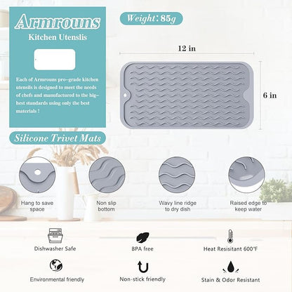 Silicone Dish Drying Mat, Hot Pot, Hot Dishes