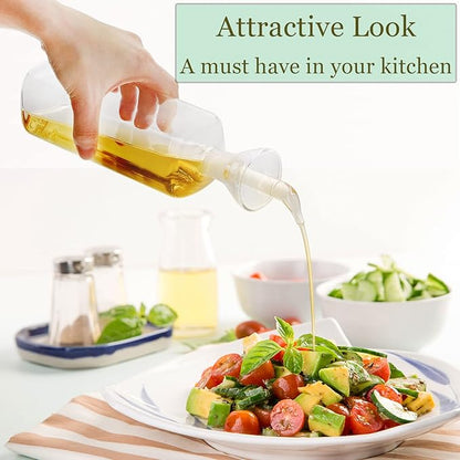 Yesland 2 Pack Olive Oil Bottle - 17 Oz Glass Oil Dispenser Vinegar Cruet - Oil