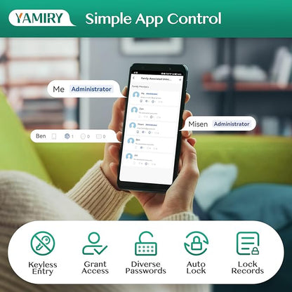 Smart Deadbolt Door Lock with Keypad:Yamiry Fingerprint Keyless Entry Deadbolt