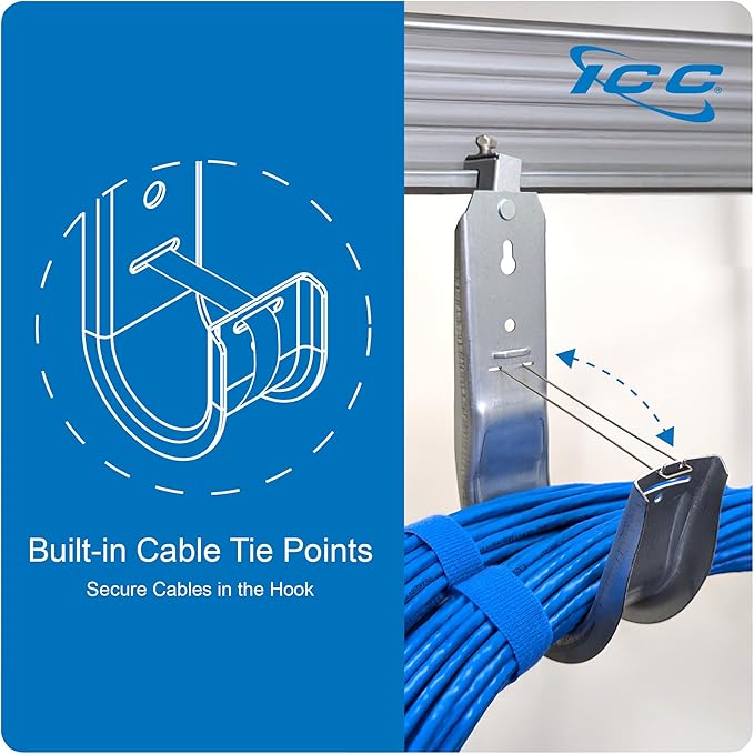 ICC Beam Clamp J Hook 4” with Retainer Clip